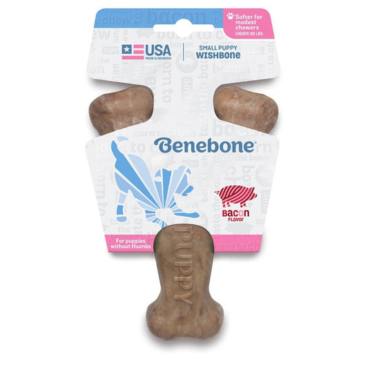 Benebone 子犬用ウィッシュボーン ベーコン味 天然素材 犬用カミカミフレーバートイ　スモールサイズ