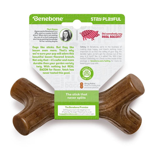 Benebone ベーコン味スティック 天然素材 犬用カミカミフレーバートイ　スモールサイズ