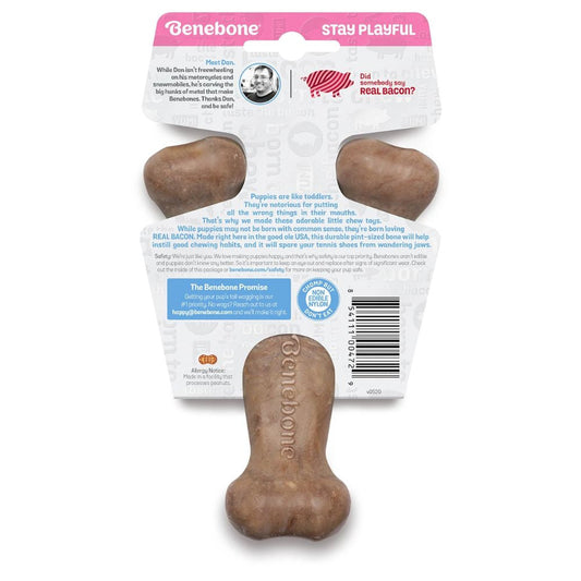 Benebone 子犬用ウィッシュボーン ベーコン味 天然素材 犬用カミカミフレーバートイ　スモールサイズ